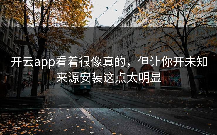 开云app看着很像真的，但让你开未知来源安装这点太明显
